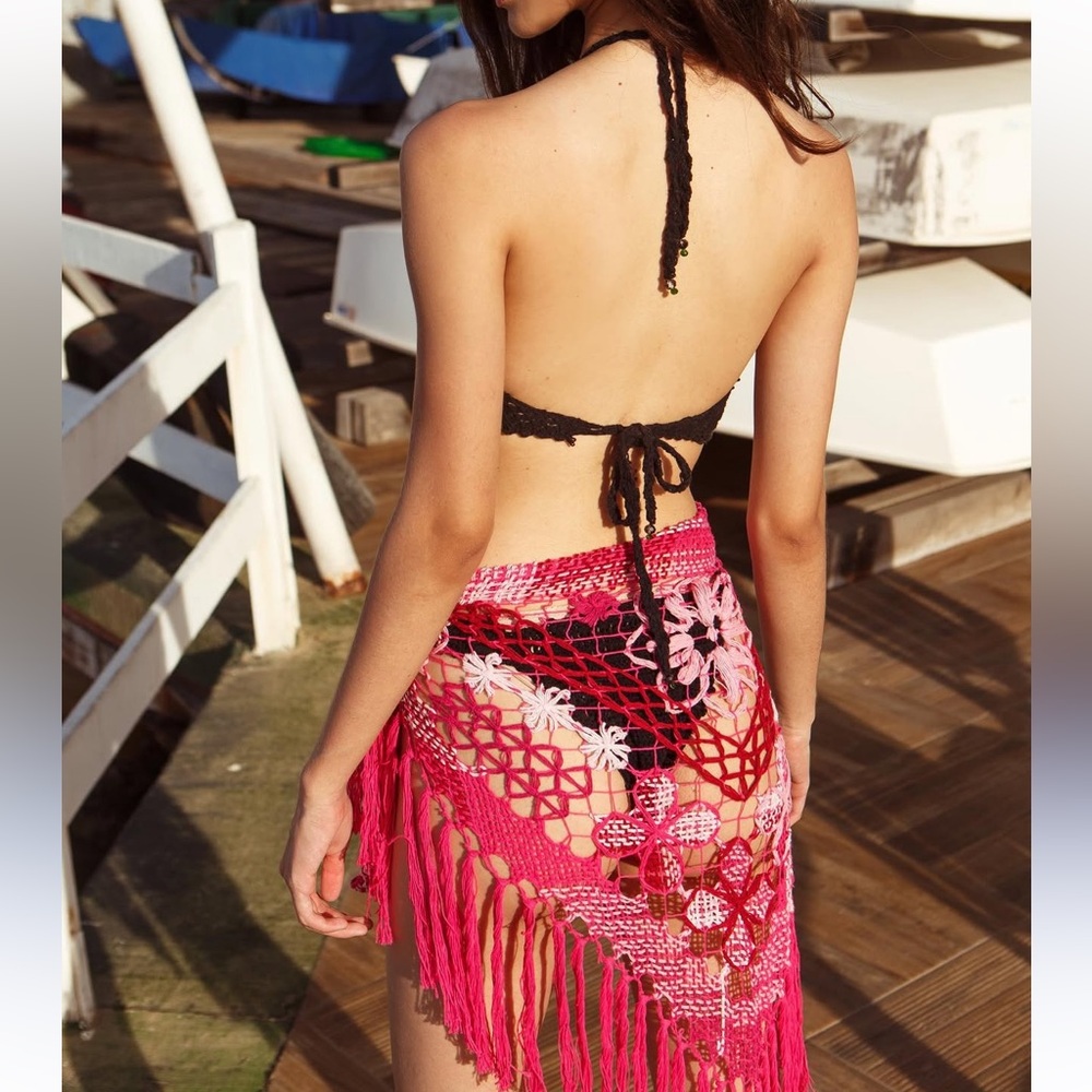 Alix Pinho***Floral Crochet Pink Sarong***$345 - Picture 8 of 9
